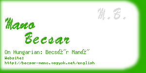 mano becsar business card